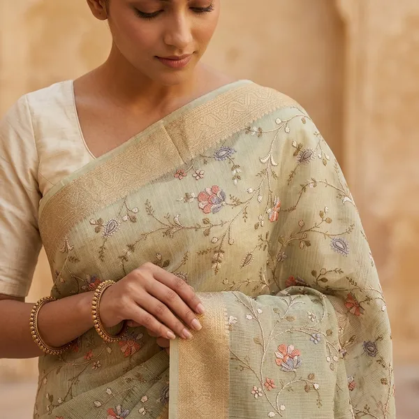 Tissue_Kota_Silk_Saree_With_Thread_Work_Embroidered_Details