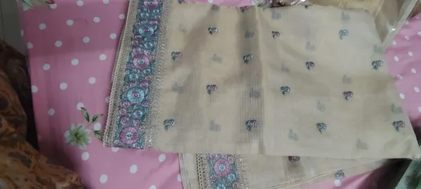 Elegant_Beige_Organza_Kota_Saree_With_Floral_Embroidery_And_Sequin_Border