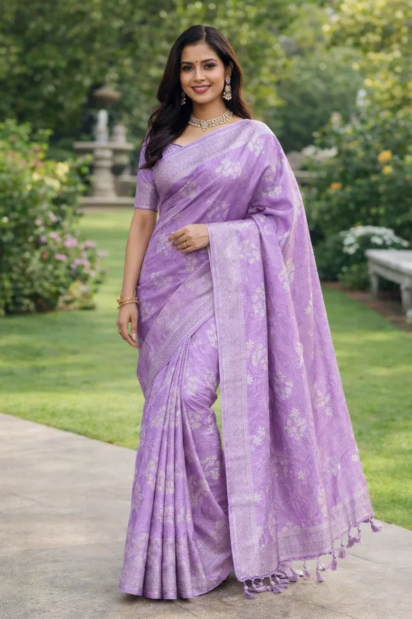 Lavender_Banarasi_Kora_Cotton_With_Tassels