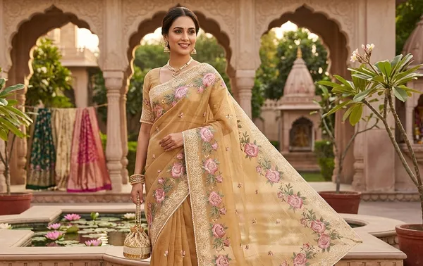 Embroidered_Beige_Tissue_Kota_Silk_T_With_Floral_Design