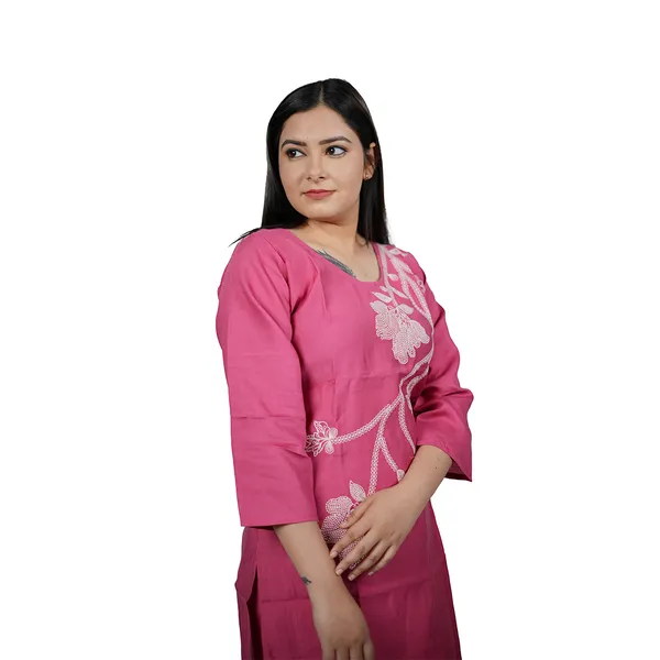 Multicolour_Ethnic_Kurti_With_Dupatta_Set_And_Women_Embroidered_Cotton_Kurta_Pajama_Set_Combo_Pack_Of_2