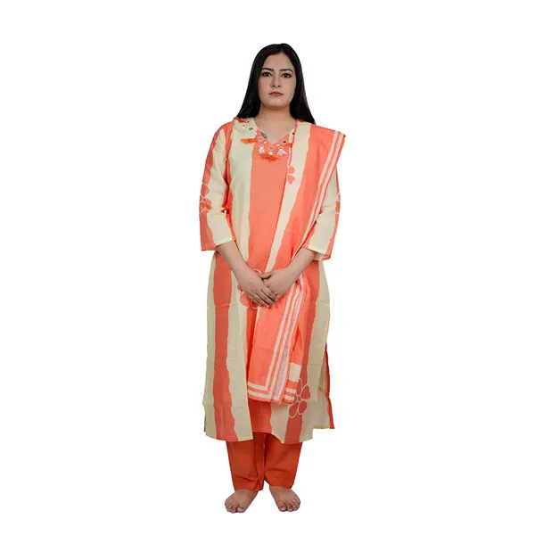 Ethnic_Kurta_Set_With_Ajrakh_Print_Dupatta_And_Women_Striped_Kurta_Dupatta_Set_With_Embroidery_Combo_Pack_Of_2