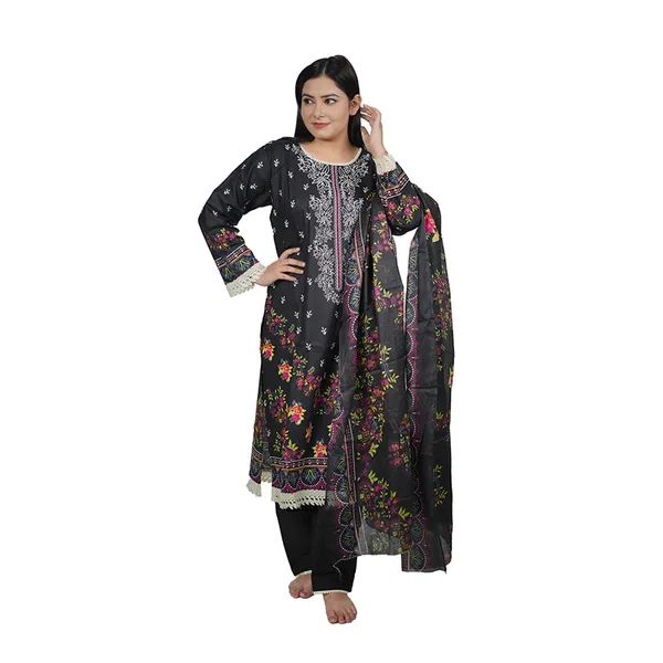 Black_Women_Floral_Embroidered_Ethnic_Suit_Set_With_Dupatta