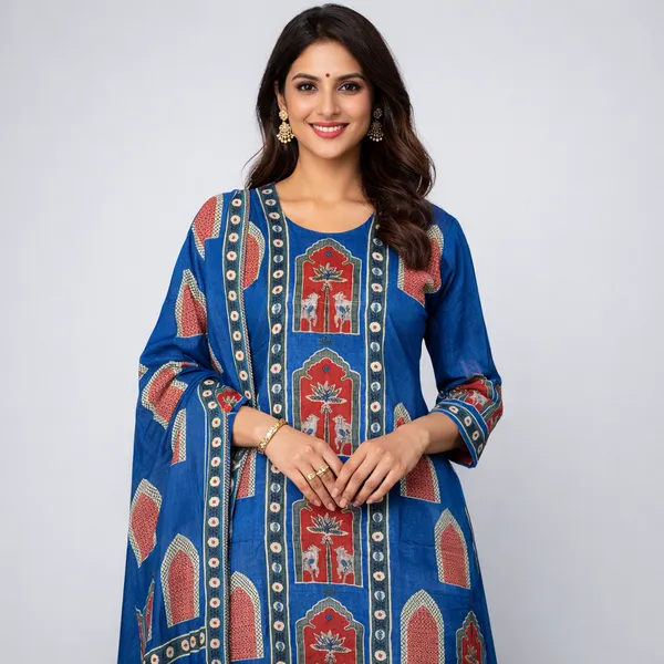 Blue_Maslin_Handwork_Kurta_Set_for_Women