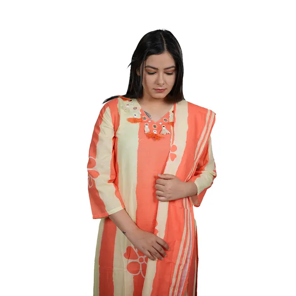 Ethnic_Kurta_Set_With_Ajrakh_Print_Dupatta_And_Women_Striped_Kurta_Dupatta_Set_With_Embroidery_Combo_Pack_Of_2