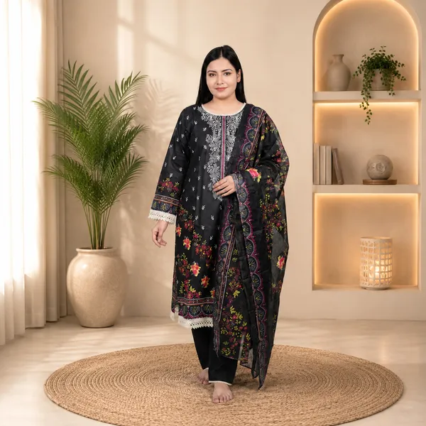 Black_Women_Floral_Embroidered_Ethnic_Suit_Set_With_Dupatta