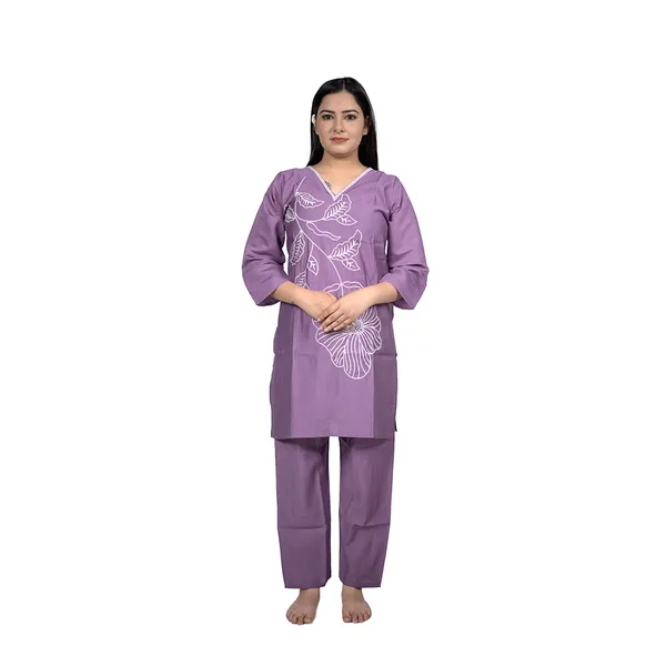 Purple_Embroidered_Cotton_Night_Suit_For_Women