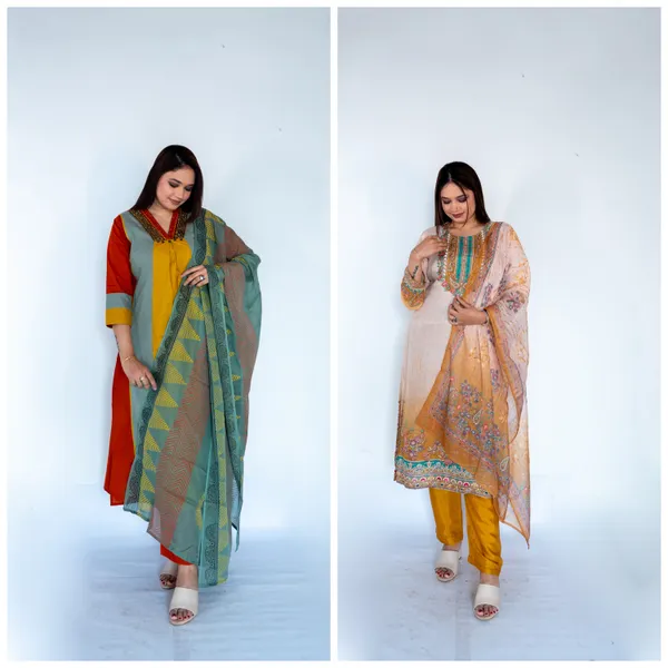 Multicolour_Elegant_Floral_Embroidered_Ethnic_Suit_Set_With_Dupatta_And_Ethnic_Kurti_With_Dupatta_Set_Combo_Pack_Of_2