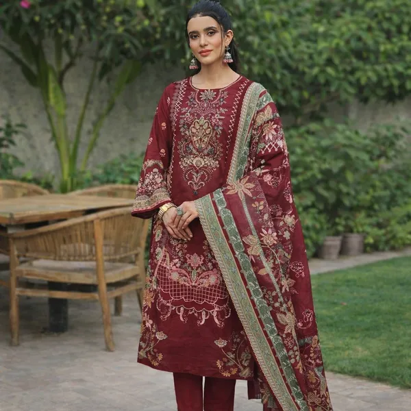 Maroon_Lawn_Cotton_Embroidered_Salwar_Suit_for_Women