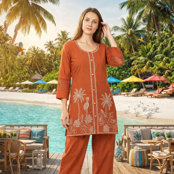 Rust_Cotton_Embroidered_Kurta_Set_for_Women