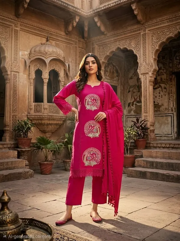 Rani_Pink_Green_Embroidered_Straight_Kurta_Pant_Set_for_Women