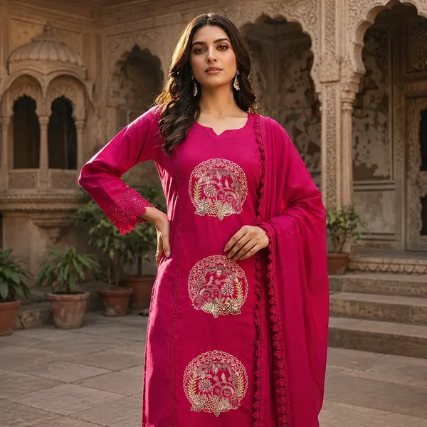 Rani_Pink_Green_Embroidered_Straight_Kurta_Pant_Set_for_Women