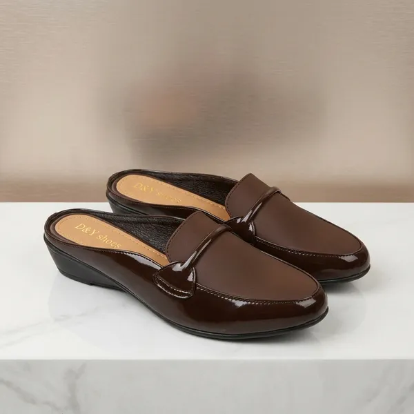 Brown_Synthetic_Leather_Backless_Loafer_Mules_For_Women