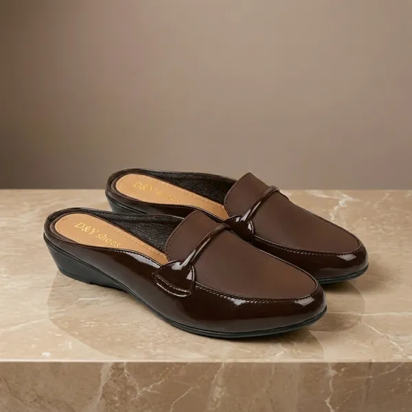 Brown_Synthetic_Leather_Backless_Loafer_Mules_For_Women