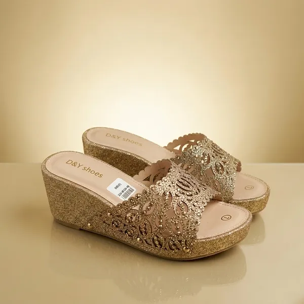 Gold_Glitter_Wedge_Sandals_For_Women
