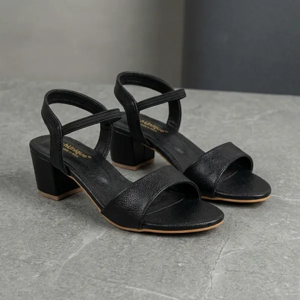 Black_Synthetic_Leather_Block_Heel_Strappy_Sandals_For_Women
