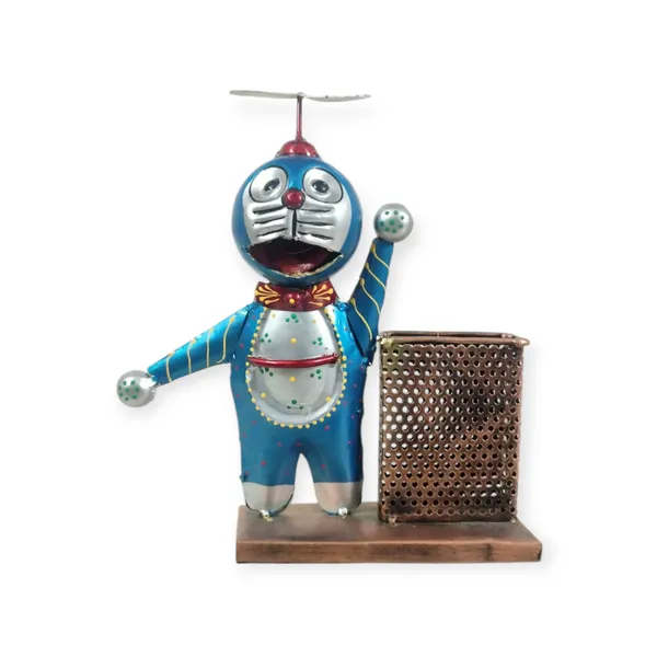 Decorative_Metal_Cat_Figurine_Pen_Stand_With_Propeller_-_Vintage_Desk_Organizer