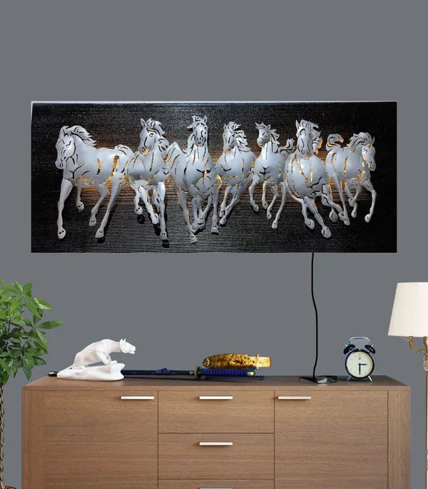 Seven_Running_Horses_Wall_Art_With_Led_Lighting_-_Metal_And_Acrylic_Decorative_Panel