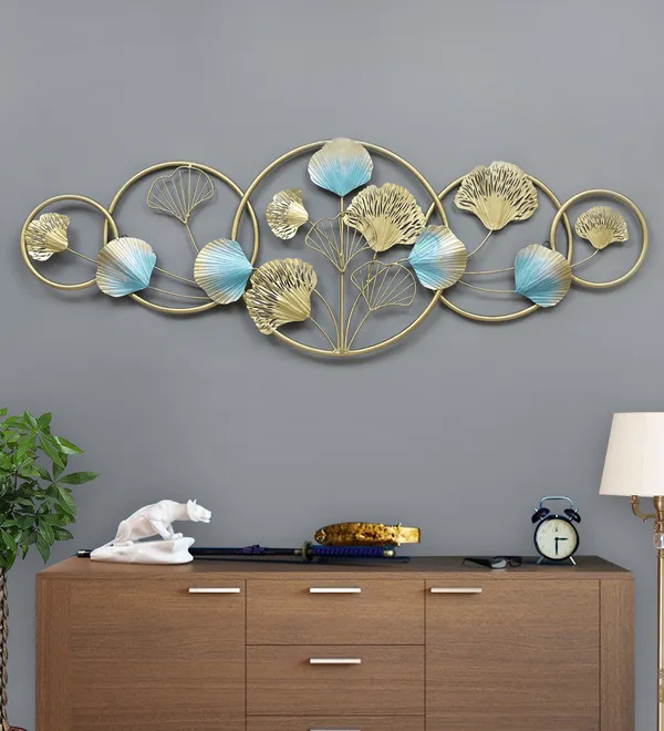 Metal_Wall_Art_-_Golden_Ginkgo_Leaf_Circle_Design