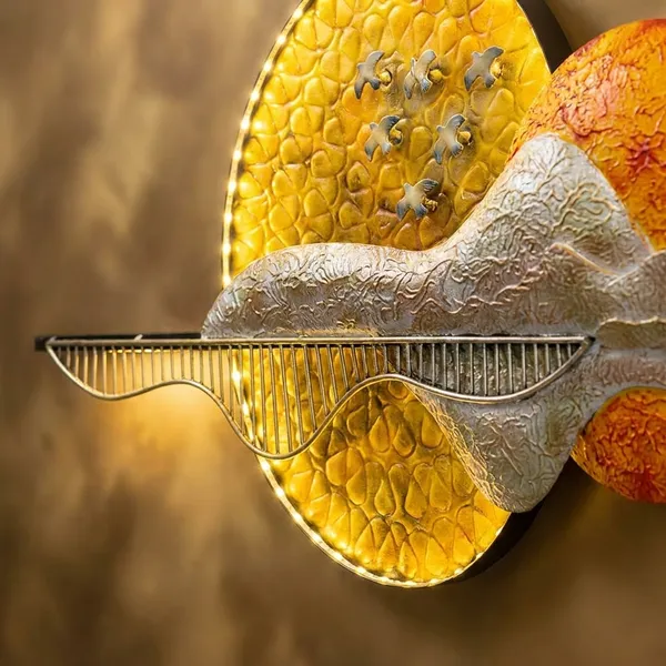Decorative_Citrus_Fruit_Wall_Art_With_Wavy_Mirror_Design