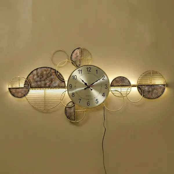 Modern_Wall_Clock_With_Decorative_Metal_Circles_And_Backlight