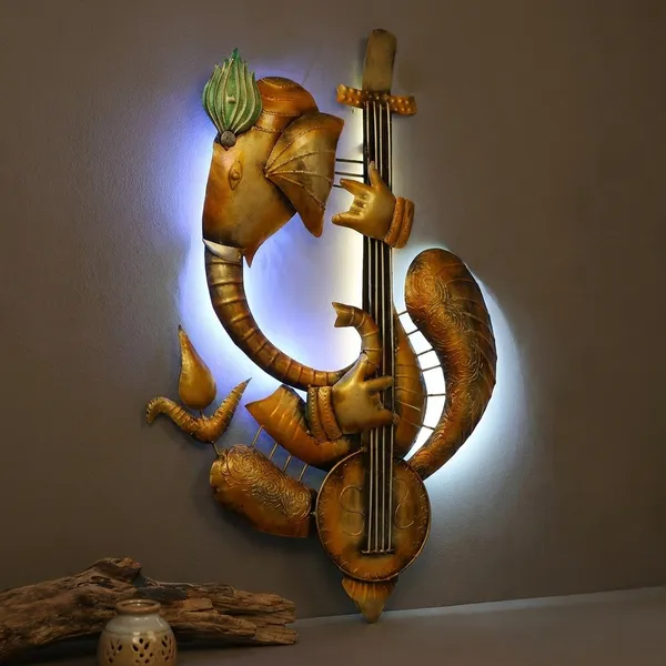 Golden_Ganesha_Wall_Hanging_With_Led_Light_-_Musical_Instrument_Design