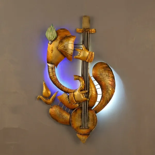 Golden_Ganesha_Wall_Hanging_With_Led_Light_-_Musical_Instrument_Design