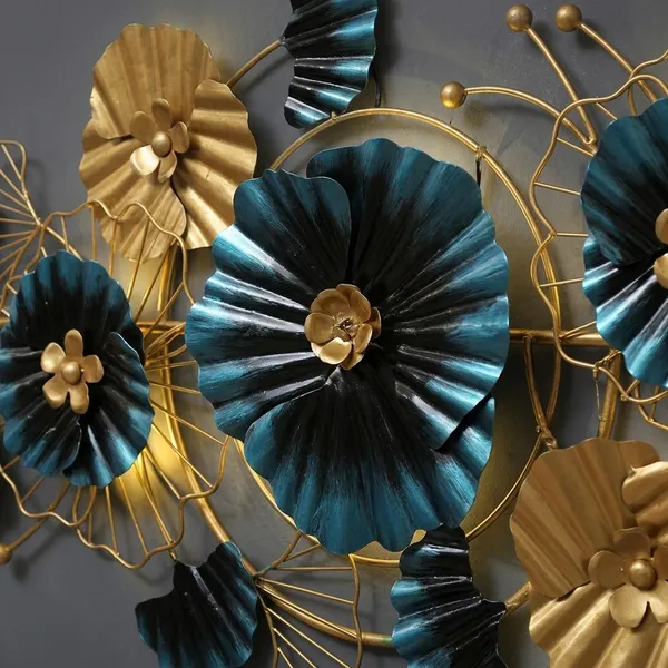 Decorative_Metal_Wall_Art_-_Golden_&_Teal_Floral_Design