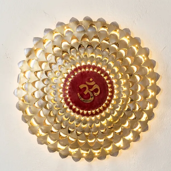Handcrafted_Decorative_Om_Wall_Hanging_With_Led_Lights_-_Golden_And_Cream