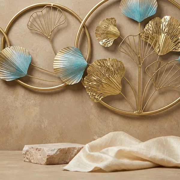 Metal_Wall_Art_-_Golden_Ginkgo_Leaf_Circle_Design