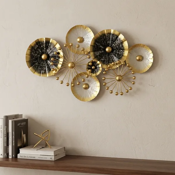 Golden_Decorative_Wall_Art_With_Circular_Disc_Design