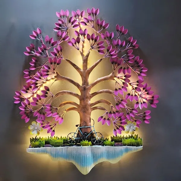 Decorative_Led_Tree_Wall_Art_With_Bicycle_-_Pink_Floral_Design
