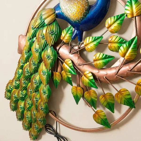 Decorative_Metal_Peacock_Wall_Hanging_With_Dual_Ring_Design