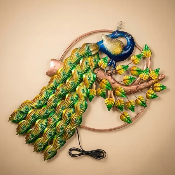 Decorative_Metal_Peacock_Wall_Hanging_With_Dual_Ring_Design