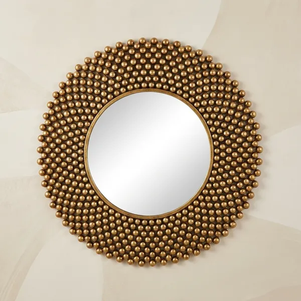 Decorative_Round_Wall_Mirror_With_Golden_Studded_Frame