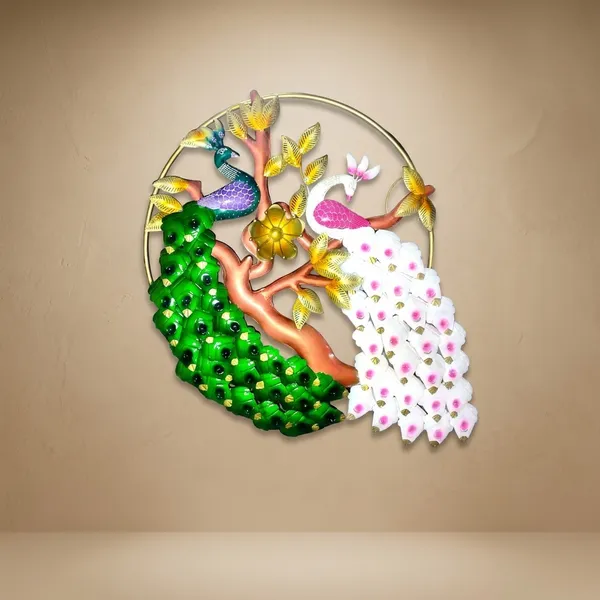 Decorative_Metal_Wall_Art_-_Peacock_With_Tree_Design
