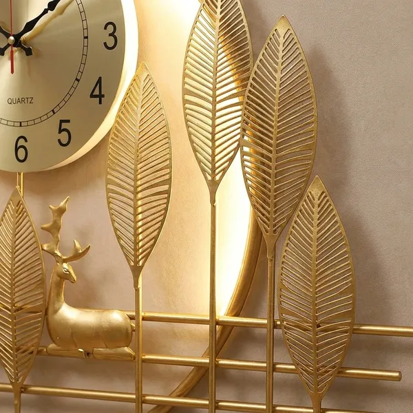 Luxury_Golden_Deer_Wall_Clock_With_Metal_Art_Decoration