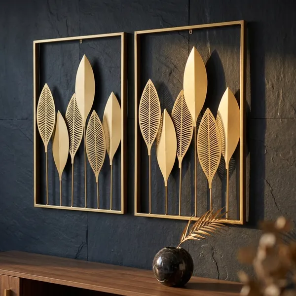 Golden_Leaf_Metal_Wall_Art_-_Set_Of_2_Decorative_Panels