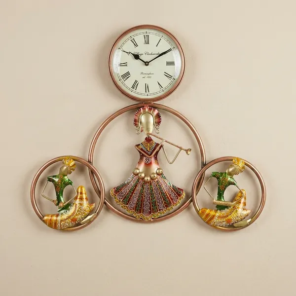 Decorative_Wall_Clock_With_Musical_Dandiya_Dancers_-_Copper_Finish