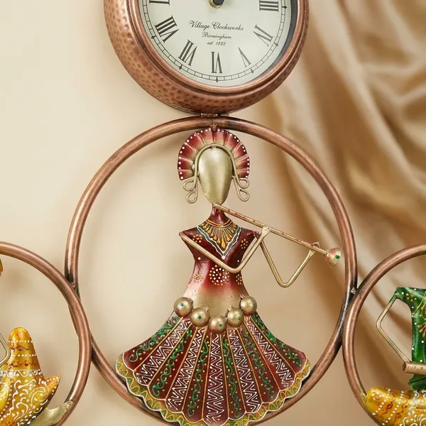 Decorative_Wall_Clock_With_Musical_Dandiya_Dancers_-_Copper_Finish