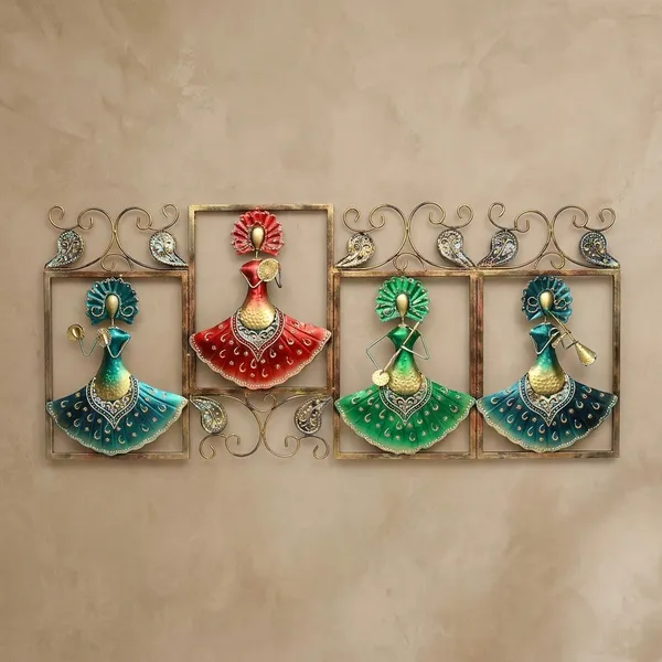Decorative_Metal_Wall_Art_-_Set_Of_4_Dancing_Figures_With_Colorful_Dresses