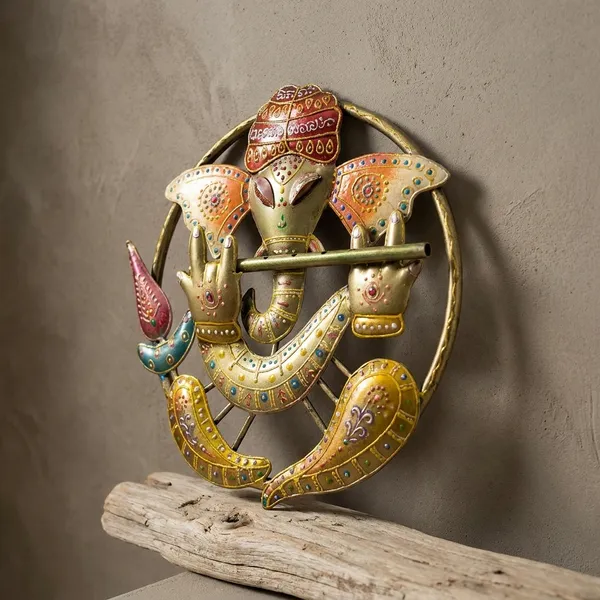 Set_Of_3_Decorative_Ganesha_Wall_Hangings_-_Circular_Metal_Art_With_Colorful_Detailing
