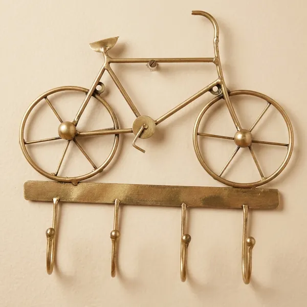 Vintage_Brass_Bicycle_Wall_Mounted_Key_Holder_With_5_Hooks