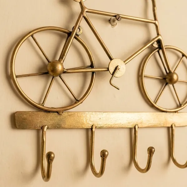 Vintage_Brass_Bicycle_Wall_Mounted_Key_Holder_With_5_Hooks