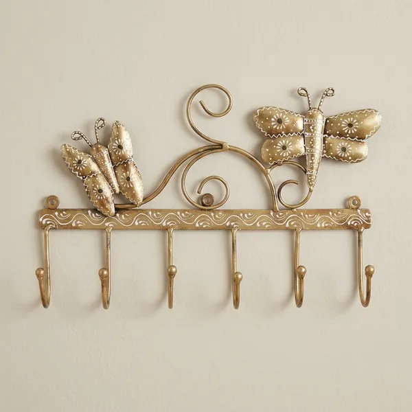 Decorative_Butterfly_Wall_Hooks_-_Antique_Brass_Finish_(6_Hooks)
