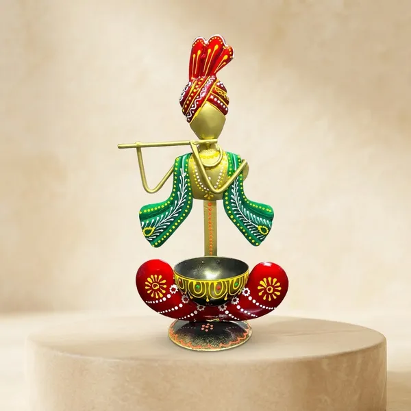 Decorative_Metal_Krishna_Flute_Player_Figurine_With_Diya_Holder