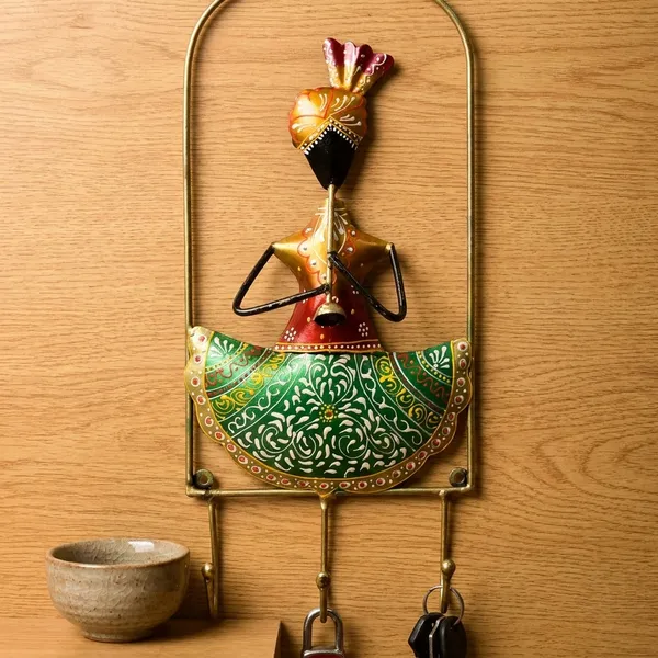 Traditional_Indian_Lady_Metal_Key_Holder_-_Wall_Mounted_Decorative_Hook_Hanger