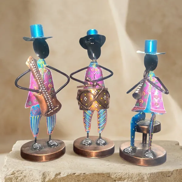 Decorative_Metal_Musician_Figurines_With_Hats_And_Instruments_(Set_Of_3)