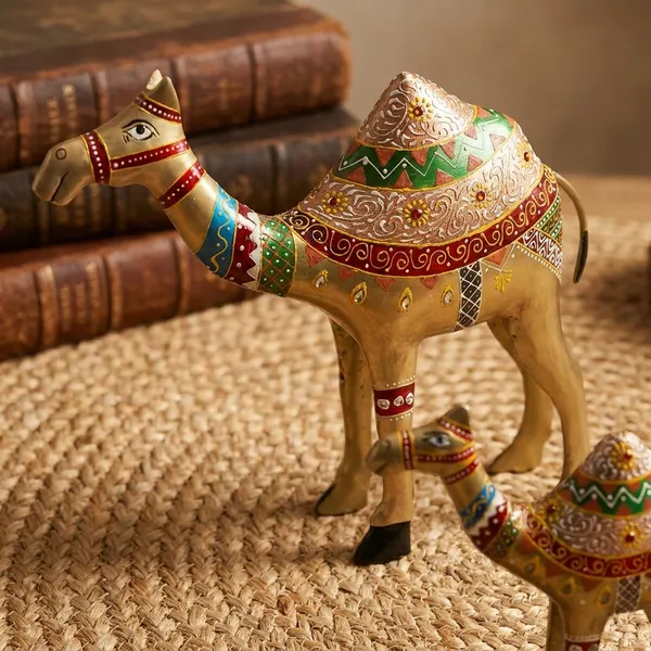 Handcrafted_Decorative_Metal_Camel_Figurines_-_Set_Of_2_(Large_And_Small)