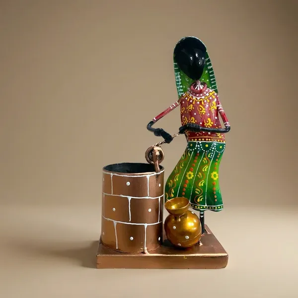 Decorative_Metal_Figurine_-_Woman_Churning_Butter